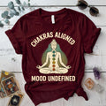 Chakras Aligned T-Shirt Mockup Maroon