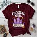 Crystal Girl T-Shirt Mockup Maroon