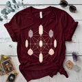 Crystal Symmetry T-Shirt Mockup Maroon