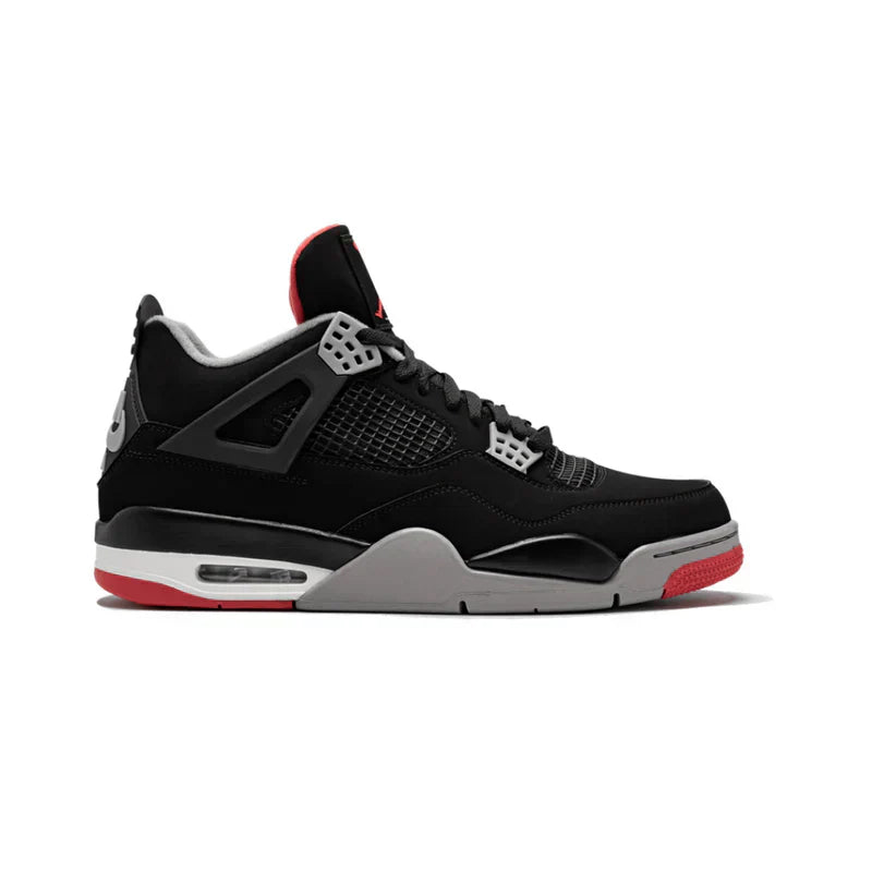 Nike Air Jordan 4 Black Gray Red Suede TPU