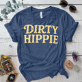 Dirty Hippie T-Shirt Mockup Indigo Blue