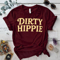 Dirty Hippie T-Shirt Mockup Maroon