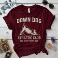 Down Dog Athletic Club T-Shirt Mockup Maroon
