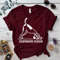 Downward Human T-Shirt Mockup Maroon