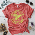 Eat More Plants Do More Yoga T-Shirt Mockup Coral Silk