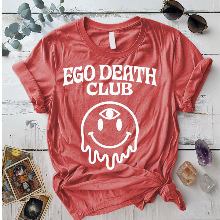 Ego Death Club T-Shirt Mockup coral-silk