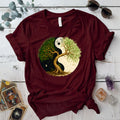 Eternal Roots of Balance T-Shirt Mockup maroon