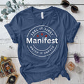 Feel It First Manifest T-Shirt Mockup Indigo Blue