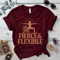 Fierce and Flexible T-Shirt Mockup Maroon