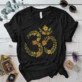 Floral Om T-Shirt Mockup Black