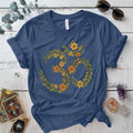 Floral Om T-Shirt Mockup Indigo Blue