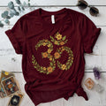 Floral Om T-Shirt Mockup Maroon