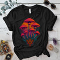 Geometric Mushrooms T-Shirt Mockup Black