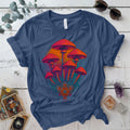 Geometric Mushrooms T-Shirt Mockup Indigo Blue