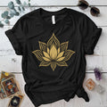 Golden Lotus T-Shirt Mockup Black