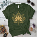 Golden Lotus T-Shirt Mockup Military Green