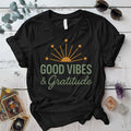 Good Vibes and Gratitude T-Shirt Mockup black
