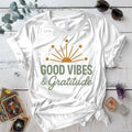 Good Vibes and Gratitude T-Shirt Mockup white
