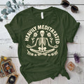 Heavily Meditated Skeleton T-Shirt Mockup military-green