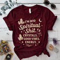 I'm Into Spiritual Shit T-Shirt Mockup Maroon