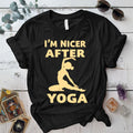 I'm Nicer After Yoga T-Shirt Mockup Black