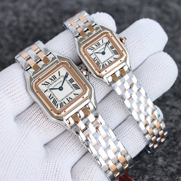 PANTHERE PINK GOLD STEEL WHITE DIAL