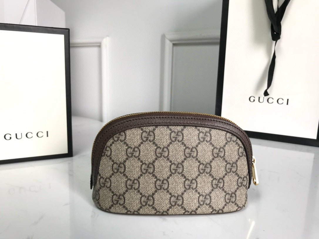 ophidia small 17cm comestic pouch beige monogram canvas