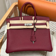 HM BIRKIN 30CM BURGUNDY TOGO LEATHER SILVER  HARDWARE
