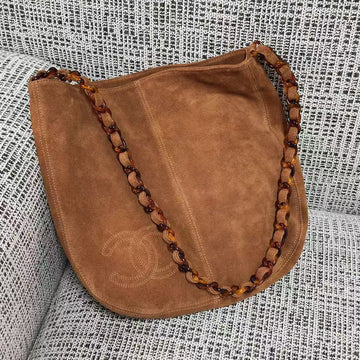 Chanel 2026 Shoulder Bag 33cm Brown Suede
