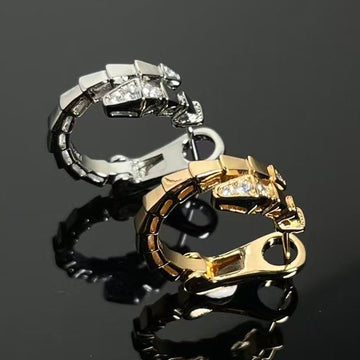BVL Serpenti Viper Hoop Earrings With Pavé Diamonds