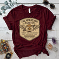 Incarnation Logistics T-Shirt Mockup Maroon