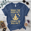 Inhale The Good Shit T-Shirt Mockup indigo-blue