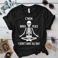Inner Peace Skeleton T-Shirt Mockup Black