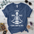Inner Peace Skeleton T-Shirt Mockup Indigo Blue