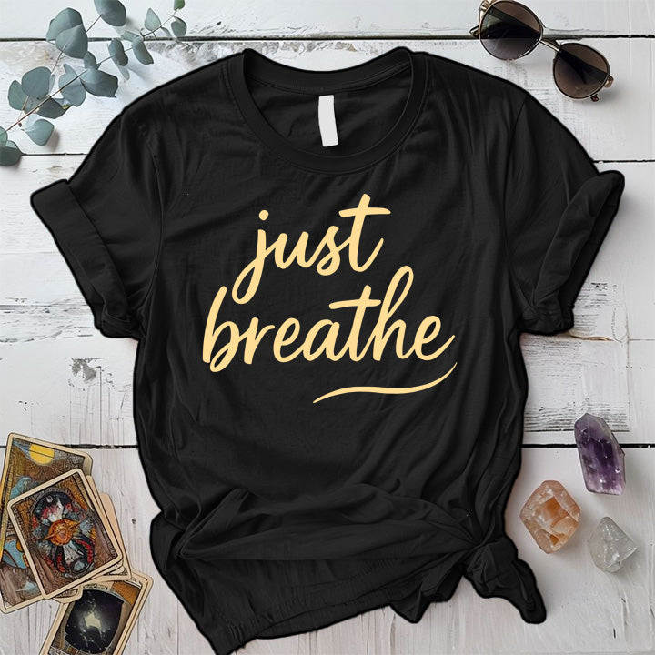 Just Breathe T-Shirt Mockup black