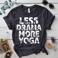 Less Drama More Yoga T-Shirt Mockup dark-heather-grey