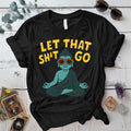 Let That Shit Go Buddha T-Shirt Mockup black
