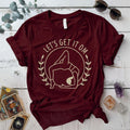 Let's Get It Om T-Shirt Mockup Maroon
