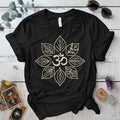 Lotus Herb Mandala T-Shirt Mockup Black