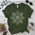 Lotus Herb Mandala T-Shirt Mockup Military Green