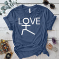 Love Yoga Stick Figure T-Shirt Mockup indigo-blue
