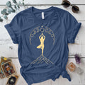 Lunar Goddess Mountain T-Shirt Mockup Indigo Blue