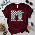 Mindful Yoga Time T-Shirt Mockup maroon