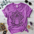 Meditating Frog Mandala T-Shirt Mockup Heather Radiant Orchid