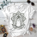 Meditating Frog Mandala T-Shirt Mockup White