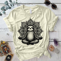 Meditating Sloth Mandala T-Shirt Mockup Natural