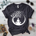 Meditation Tree T-Shirt Mockup Dark Heather Grey
