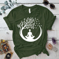 Meditation Tree T-Shirt Mockup Military Green