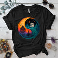 Meditation Under Cosmic Skies T-Shirt Mockup Black