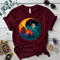 Meditation Under Cosmic Skies T-Shirt Mockup Maroon